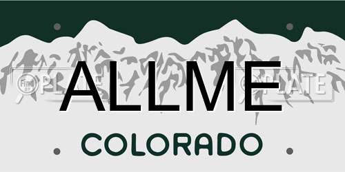 ALLME Colorado License Plate