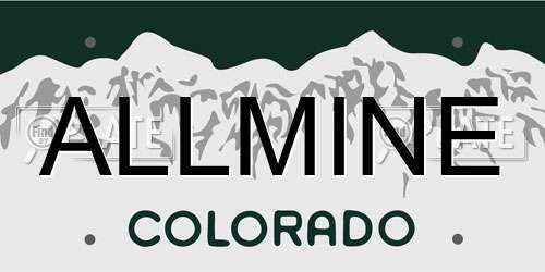 ALLMINE Colorado License Plate