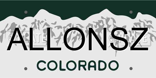 ALLONSZ Colorado License Plate