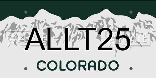 ALLT25 Colorado License Plate