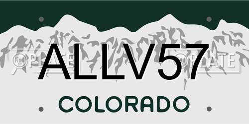 ALLV57 Colorado License Plate
