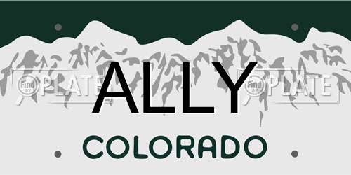 ALLY Colorado License Plate