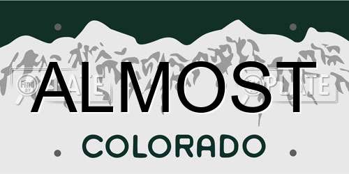 ALMOST Colorado License Plate