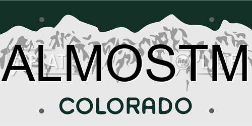 ALMOSTM Colorado License Plate