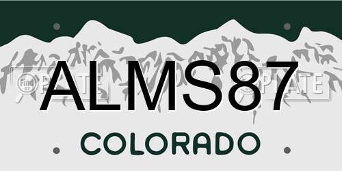ALMS87 Colorado License Plate