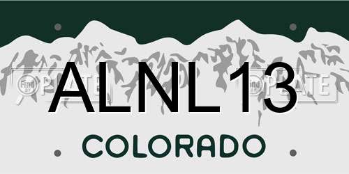 ALNL13 Colorado License Plate