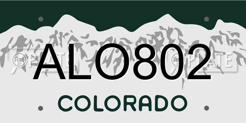 ALO802 Colorado License Plate
