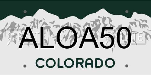 ALOA50 Colorado License Plate