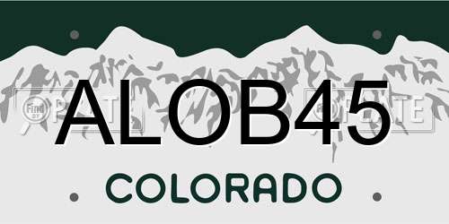 ALOB45 Colorado License Plate