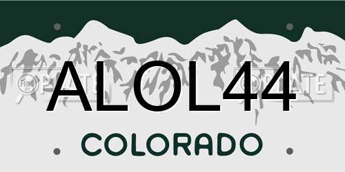 ALOL44 Colorado License Plate