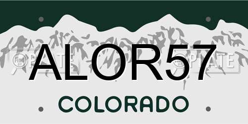 ALOR57 Colorado License Plate