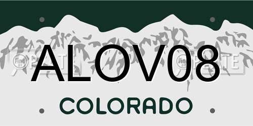 ALOV08 Colorado License Plate
