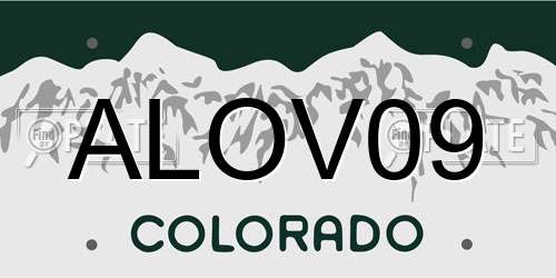 ALOV09 Colorado License Plate