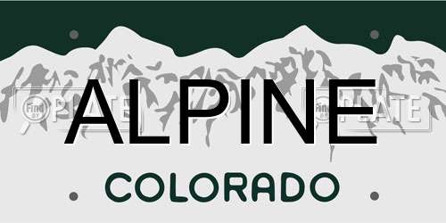 ALPINE Colorado License Plate