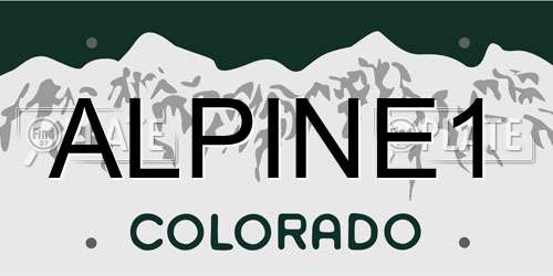 ALPINE1 Colorado License Plate