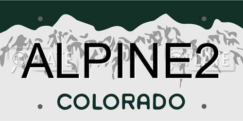 ALPINE2 Colorado License Plate