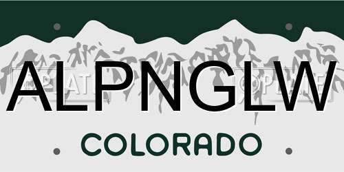 ALPNGLW Colorado License Plate