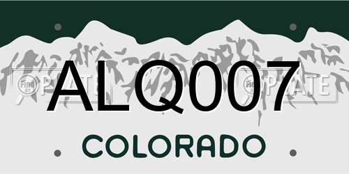 ALQ007 Colorado License Plate