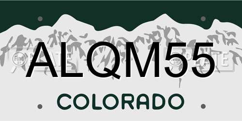 ALQM55 Colorado License Plate