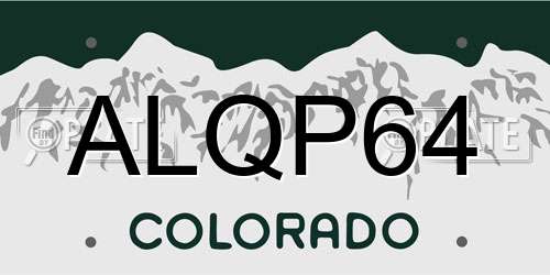 ALQP64 Colorado License Plate