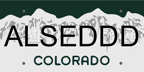 ALSEDDD Colorado License Plate