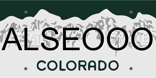 ALSEOOO Colorado License Plate