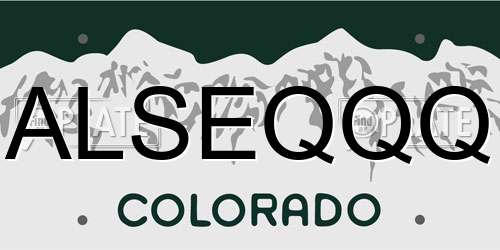 ALSEQQQ Colorado License Plate