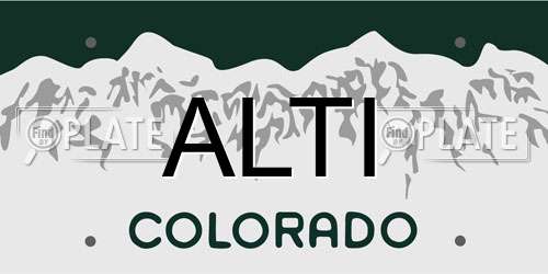 ALTI Colorado License Plate