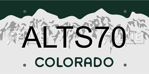 ALTS70 Colorado License Plate