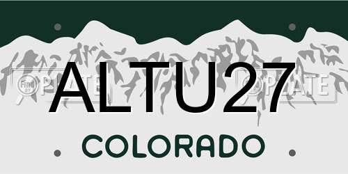 ALTU27 Colorado License Plate