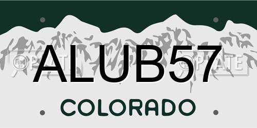 ALUB57 Colorado License Plate
