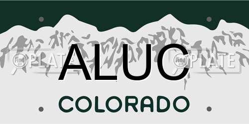 ALUC Colorado License Plate