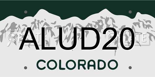 ALUD20 Colorado License Plate