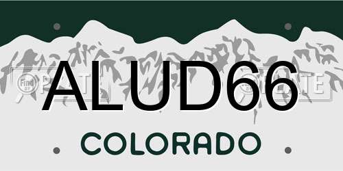 ALUD66 Colorado License Plate