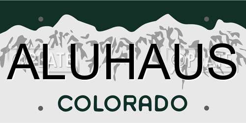 ALUHAUS Colorado License Plate