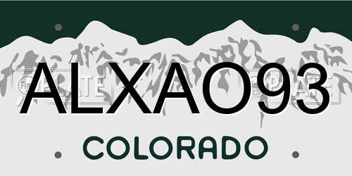 ALXAO93 Colorado License Plate