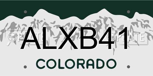 ALXB41 Colorado License Plate