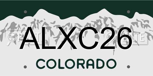 ALXC26 Colorado License Plate