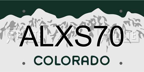 ALXS70 Colorado License Plate