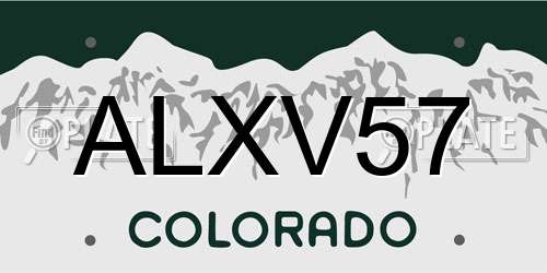 ALXV57 Colorado License Plate