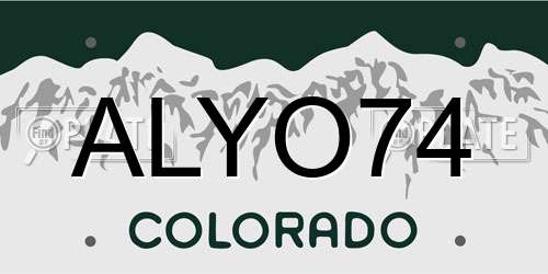 ALYO74 Colorado License Plate