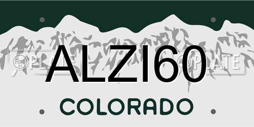 ALZI60 Colorado License Plate