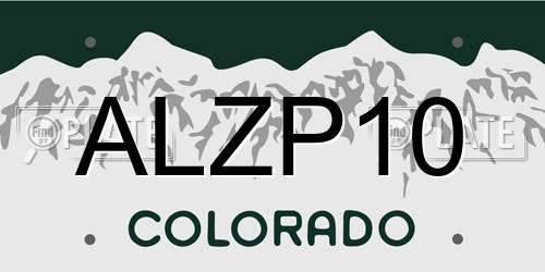 ALZP10 Colorado License Plate