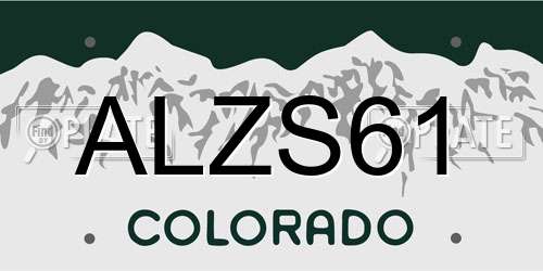 ALZS61 Colorado License Plate