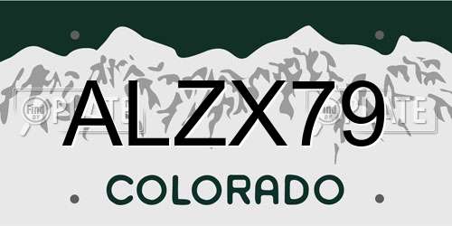 ALZX79 Colorado License Plate
