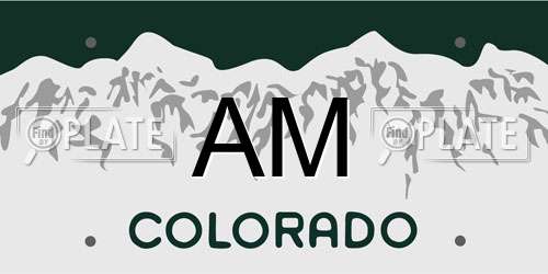 AM Colorado License Plate