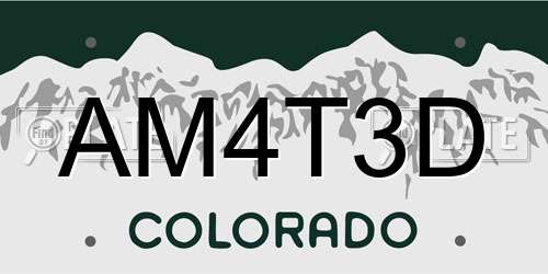 AM4T3D Colorado License Plate
