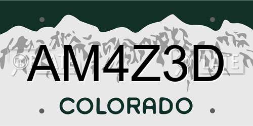 AM4Z3D Colorado License Plate