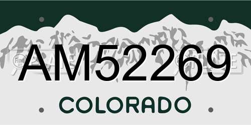 AM52269 Colorado License Plate