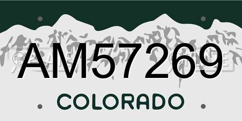 AM57269 Colorado License Plate